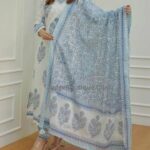 Women's Cotton Printed Floral Straight Kurta with Palazzo Pants and Dupatta