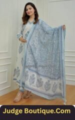 Women's Cotton Printed Floral Straight Kurta with Palazzo Pants and Dupatta