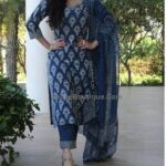 Women's Rayon Cotton Printed Straight Kurti with Palazzos and Dupatta Set