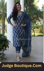 Women's Rayon Cotton Printed Straight Kurti with Palazzos and Dupatta Set