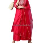 Judge Boutique Women's Cotton Blend Solid Straight Kurta with Palazzos & Dupatta