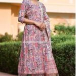 Women Floral Printed Kurta Frock Suit and Pant Set With Dupatta