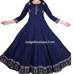 Women's Embroidered Rayon Anarkali Kurta Frock Suit Gown for Women|Flared Kurta for Women